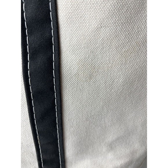 L.L. Bean Boat and Tote Canvas Medium Open Top Tote Bag White and Black Bailey - Picture 7 of 14